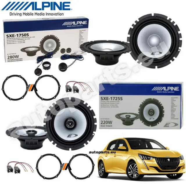 Set 6 Haut Parleur Haut-Parleurs ALPINE avant et Arrière pour Peugeot 208 À 2012