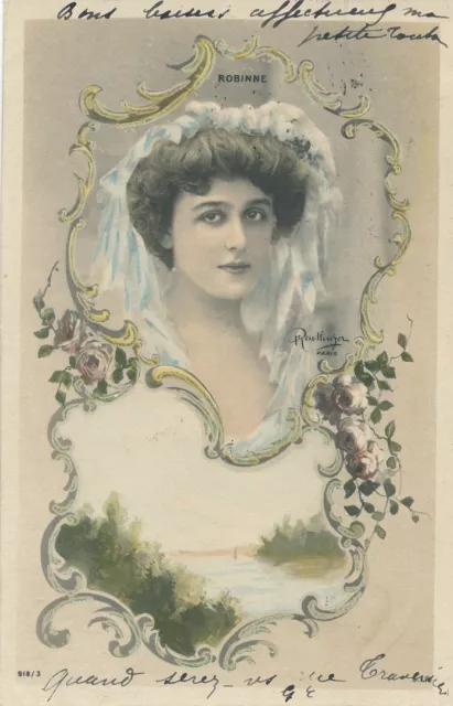 1900s Antique Postcard. French Actress. Reutlinger. RPPC Real