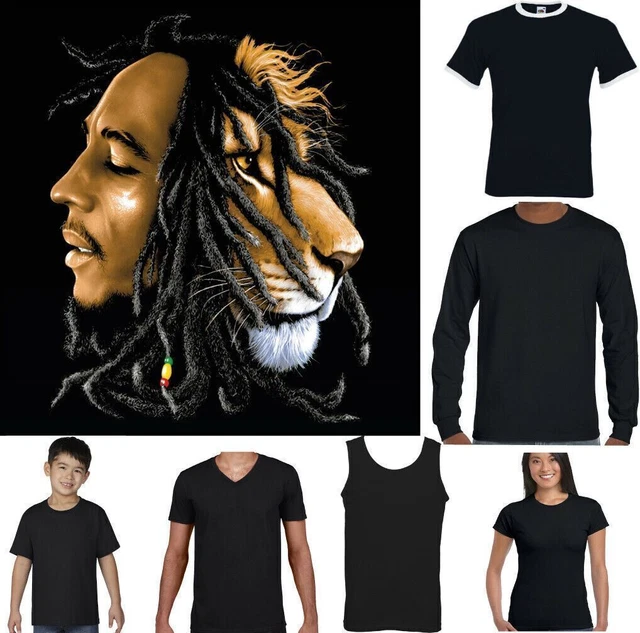 Reggae T-Shirt Uomo Ferro Leone Zion Donna Bambini Unisex Adulti Maglietta Rasta