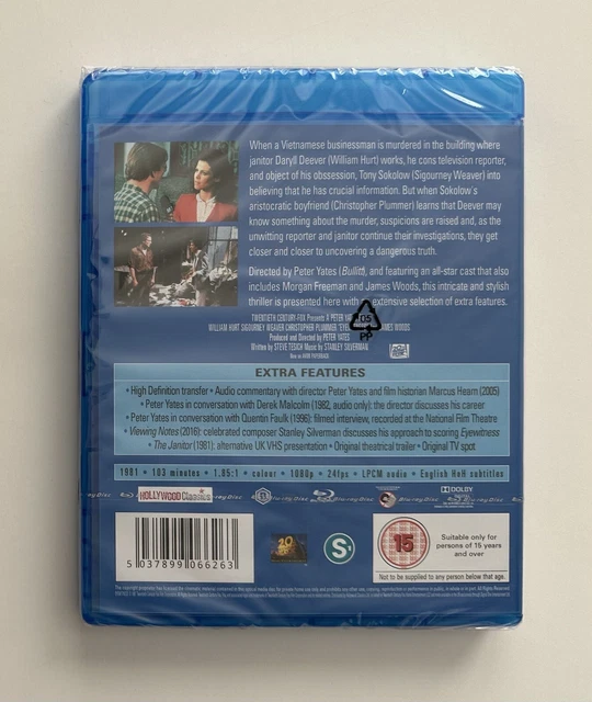 EYEWITNESS (BLU-RAY) REGION B William Hurt Sigourney Weaver Christopher ...
