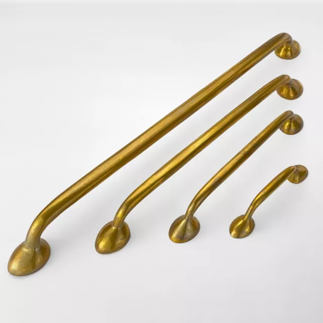 Unlacquered Antique Brass Drop Handles 3