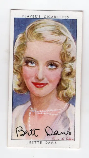 John Player Film Star Cigarette Card 1938. Bette Davis