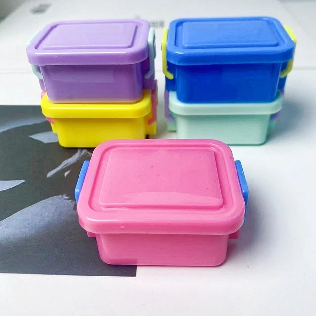 4PC Dolls House Miniatures 1:12 Scale Toy Storage Box Plastic Decor Accessories