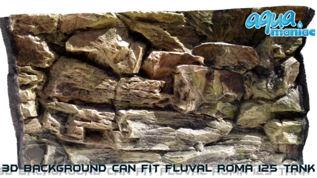 Aquarium Background 3D Rock Root 77x42 for Fluval Roma 125 fish tank
