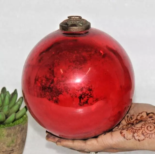 Adornos navideños Kugel de cristal de color rojo de aspecto vintage de 6...