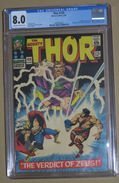 Thor #129 June 1966  CGC 8.0