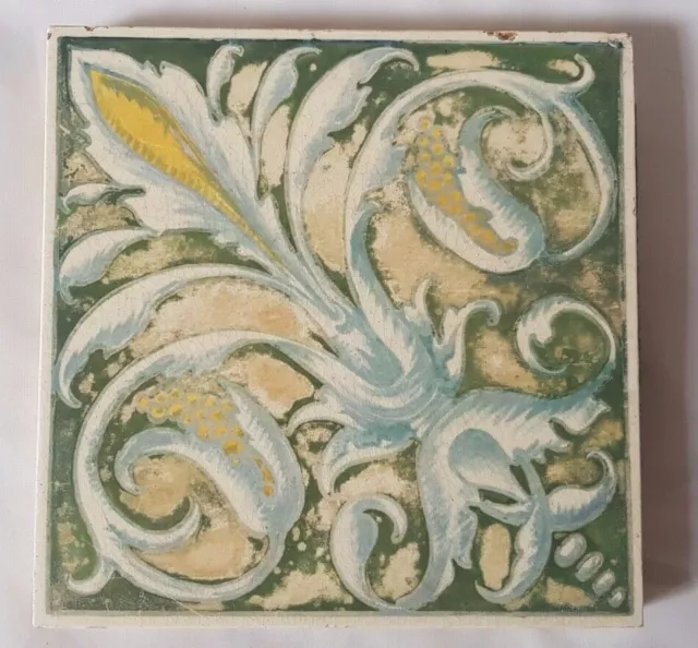 Charming Unusual Minton Hand Painted Regal Shabby Chic Design Victorian Tile