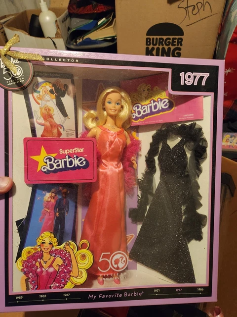 Poupée Barbie Superstar 1977 vintage #9720 Taiwan robe originale Boa