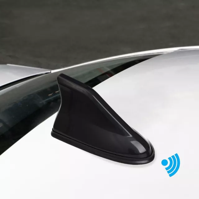 Auto Car Shark Fin Roof Antenna Amplifier Radio Signal FM/AM Aerial Cover Black