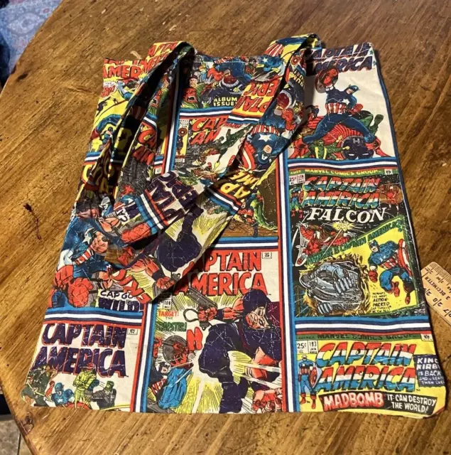 Marvel Captain America cotton Print Handmade Sac/tote Bag