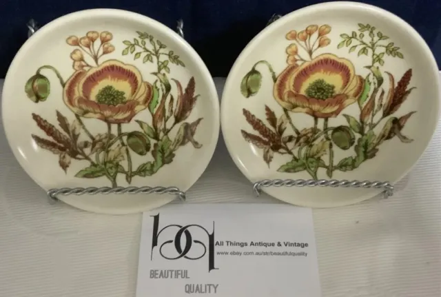 Vintage Pair Palissy Royal Worcester England Butter Dishes-Excellent-Floral