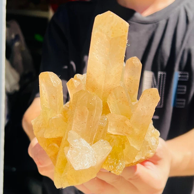 3.04LB natural citrine crystal quartz cluster mineral specimen healing.