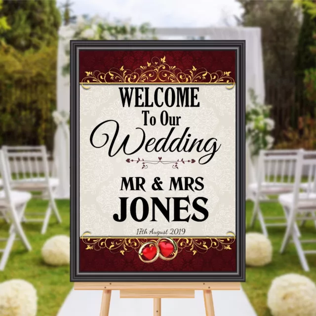 Personalised Welcome to our Wedding Sign Banner Poster Print N175 (Print Only)