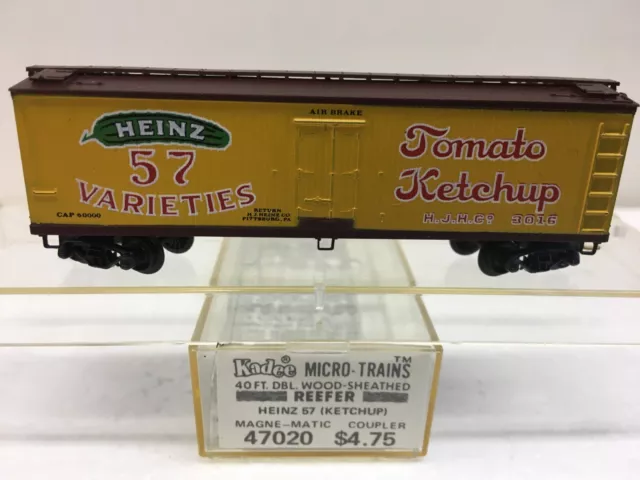 N Scale Kadee Micro Trains MTL 47020 Heinz Tomato Ketchup HJHC 3016 Wood Reefer