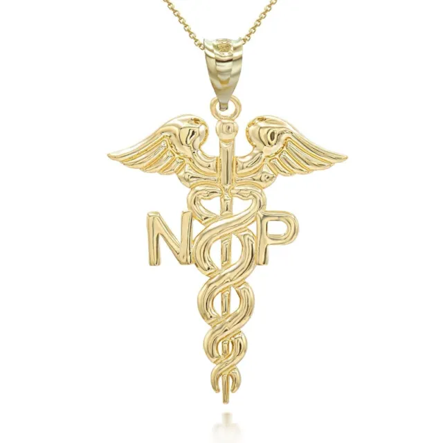 Solid Gold or 925 Sterling Silver Nurse Practitioner Registered Pendant Necklace