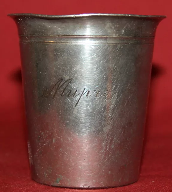 Vintage Metal Mug With Markings