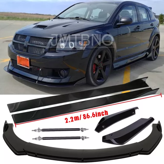 For Dodge Caliber SRT Side Skirt Front & Rear Bumper Lip Splitter Spoiler Rods