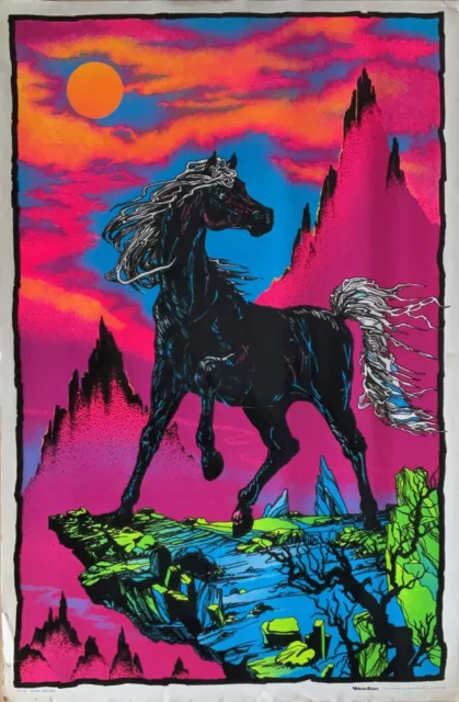 Black Stallion Rare Original Vintage 1975 Black Light Poster 23 x 35