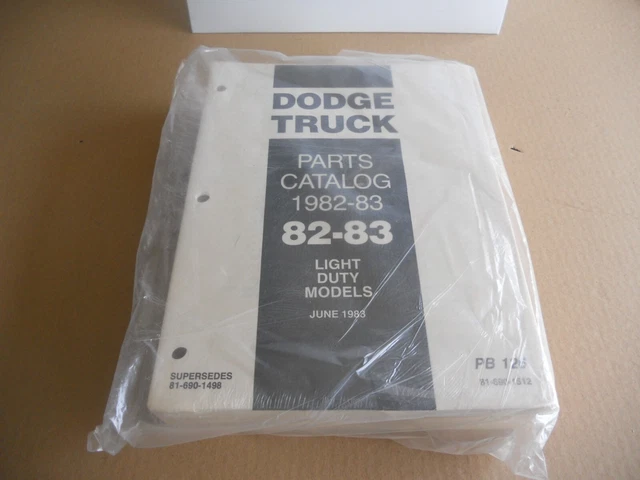 NOS Original 1982-1983 Mopar Dodge Truck Parts and Illustration Catalog