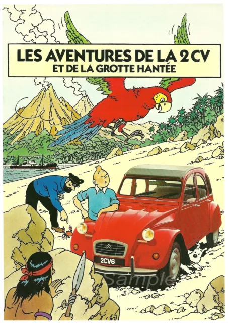 Vintage Citroen 2Cv French Car Advertising A4 Poster Print