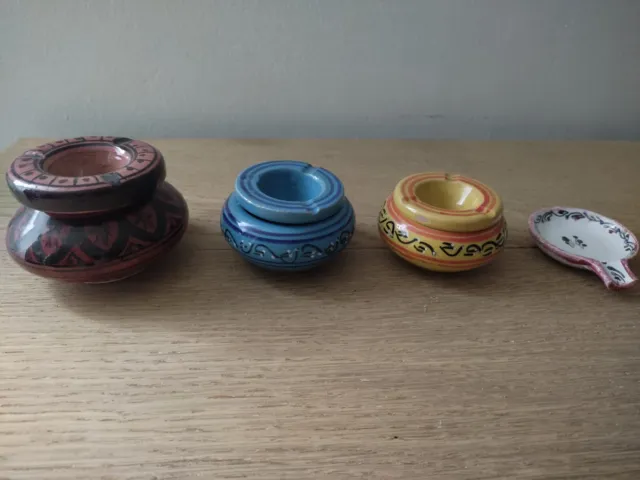 Cendrier Marocain Rose poterie/maillechort , anti odeur et fumée D12/H10