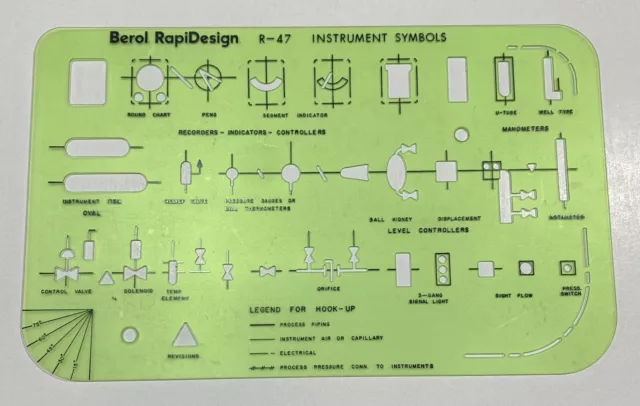 Berol Rapidesign Template - Instrumental Symbols - R-47 Pre-owned