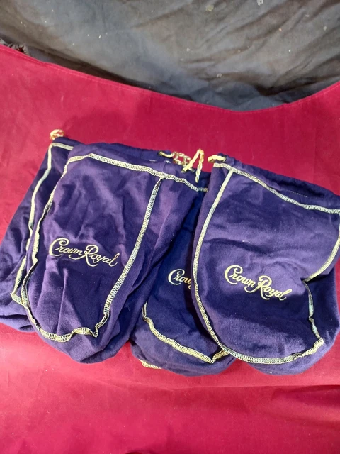 LOT of 10 CROWN ROYAL 9" PURPLE -  Drawstring Bags Medium size - 750 mL