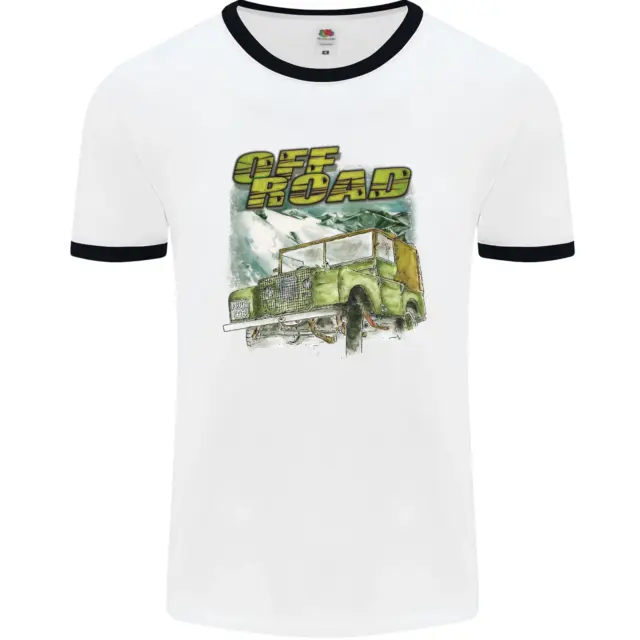 T-shirt Off Road 4X4 Off Roading quattro ruote motrici da uomo bianca