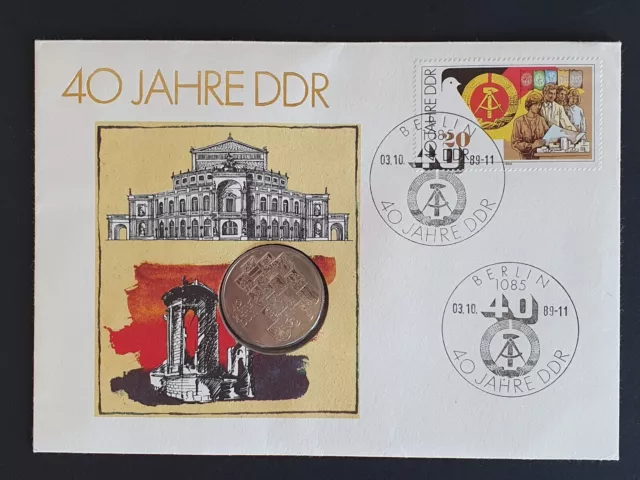 Numisbrief 40 Jahre DDR 10 Mark Münze stgl. 1989 Worbes