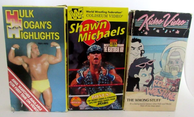 3 Old Vintage 1980's-90's WWF Hulk Hogan Shawn Michaels VHS Tapes
