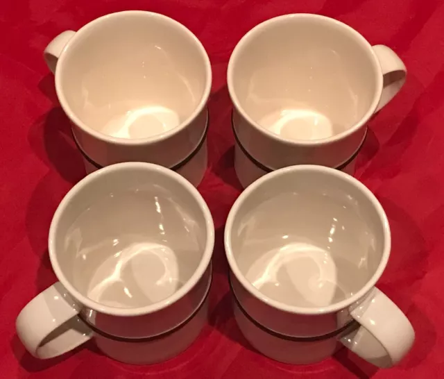 DANSK Lucia Stoneware Coffee Mugs Crackle Pattern Brown Verge Lot of 4 EUC