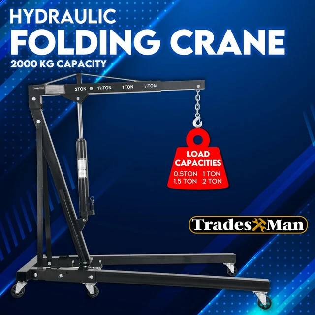 2TON ENGINE CRANE Hydraulic Folding Hoist Stand Mobile Garage
