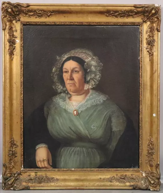 Biedermeier Damenbildnis Portrait großes Ölgemälde unsigniert um 1830 (MÖ3271)