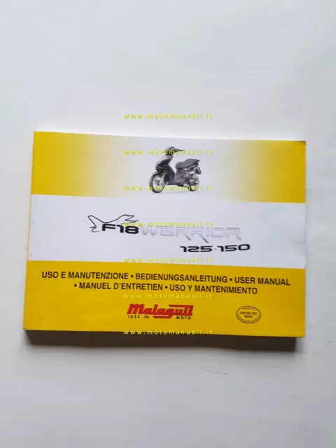 Malaguti F18 Warrior 125-150 manuale uso manutenzione originale ITALIANO