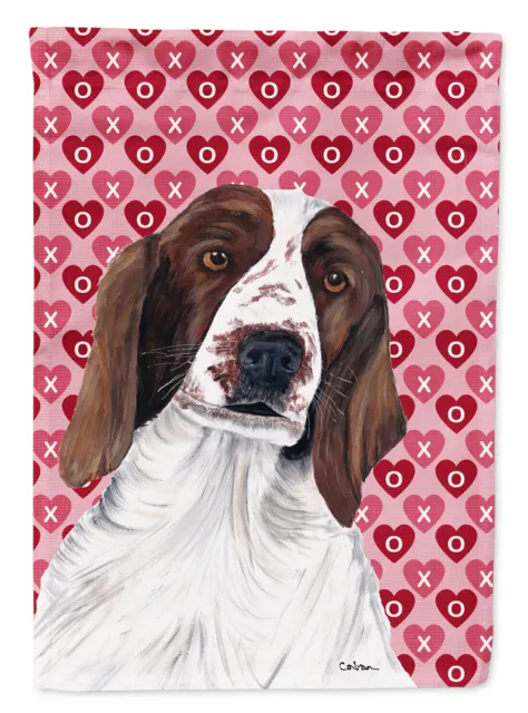 Welsh Springer Spaniel Hearts and Love Flag Canvas House Size SC9259CHF