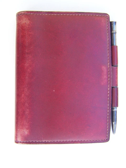 Hermes Vintage Porte Agenda Cuir Avec Son Porte Mine Argent