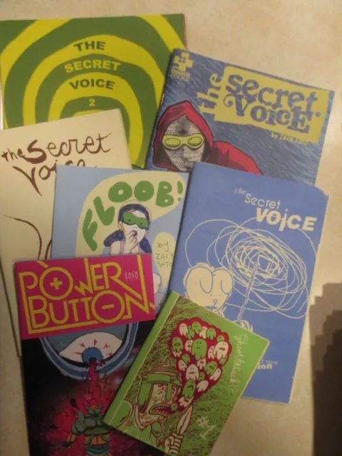 Zack Soto x7 lot : The Secret Voice Floob Power Button Ghost Attack minicomics