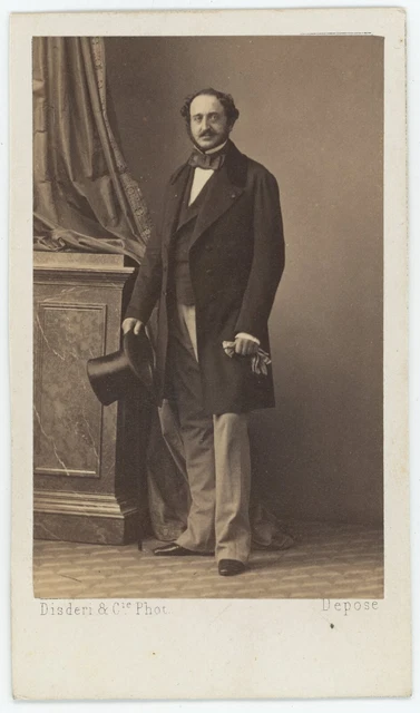 Tirage Albuminé Vintage 1865 - Disdéri, Duchesse D'Albe, Sœur D'Eugénie De Montijo - 6,5x10,5 Cm