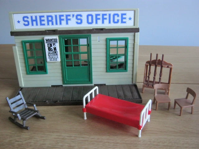 PLAYMOBIL 3423 MAISON Bureau Du Sherif Prison Western De 1983 EUR 25,50
