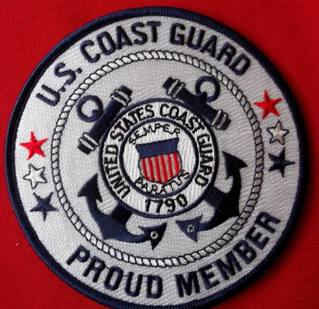 United States Coast Guard "Proud Member" patch 4-1/2 inch diameter USCG #1038