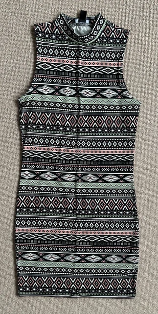 Mini Abito Da Ragazza Bodycon New Look 915 Età 12 - 13 Anni Design Azteco