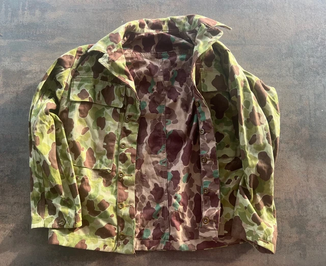 VESTE CAMOUFLÉE RÉVERSIBLE Reproduction Ww2 EUR 90,00 - FR