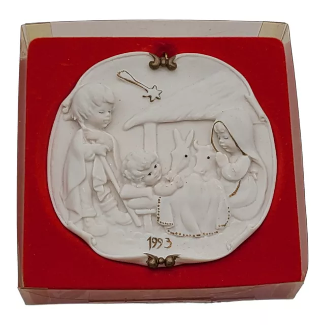 Vtg 1993 Giuseppe Armani Christmas Ornament Italy Porcelain Nativity Holy Family