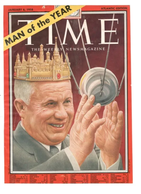 1958 Time Russia President Nikita Khrushchev Only Cover Original Frame