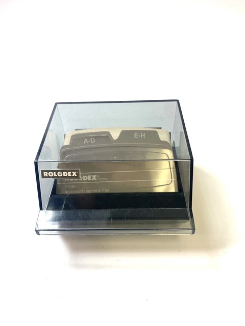 Rolodex Petite Address Telephone File S-300C Gray Black Prop Blank Cards Vtg