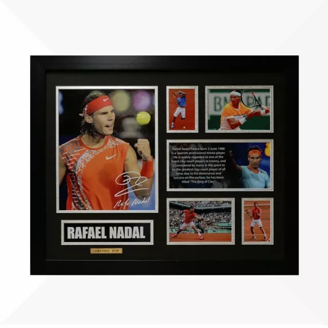 Rafael Nadal Signed & Framed Memorabilia - Black/Silver Limited Edition