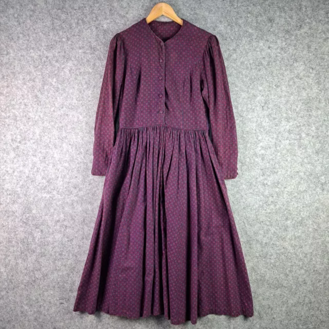 Vintage Laura Ashley Dress Womens 10 Purple Long Sleeve Long Australia 5517