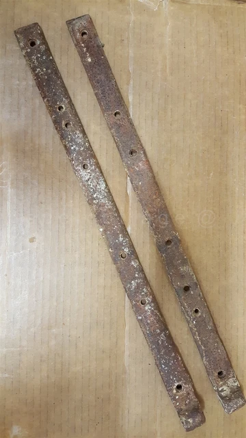 LOT antique 2pc 19.25" BARN DOOR IRON STRAP HINGES lancaster pa AMISH FARM