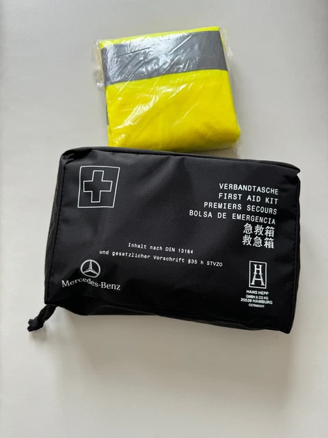 Kit pronto soccorso Mercedes Benz e giubbotti originali ad alta visibilità nuovissimi