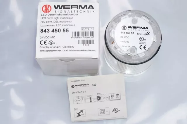 Werma 84345055 Led-Dauerlicht Multicolore 7 Couleurs 24VDC Mc 843 450 55 Neuf